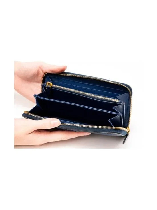 Prada Navy Leather Zip Wallet - Picture 4 of 4